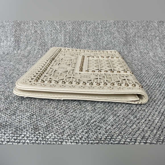 MMS Design Studio White Clutch with Intricate Cutouts - Picture 10 of 16